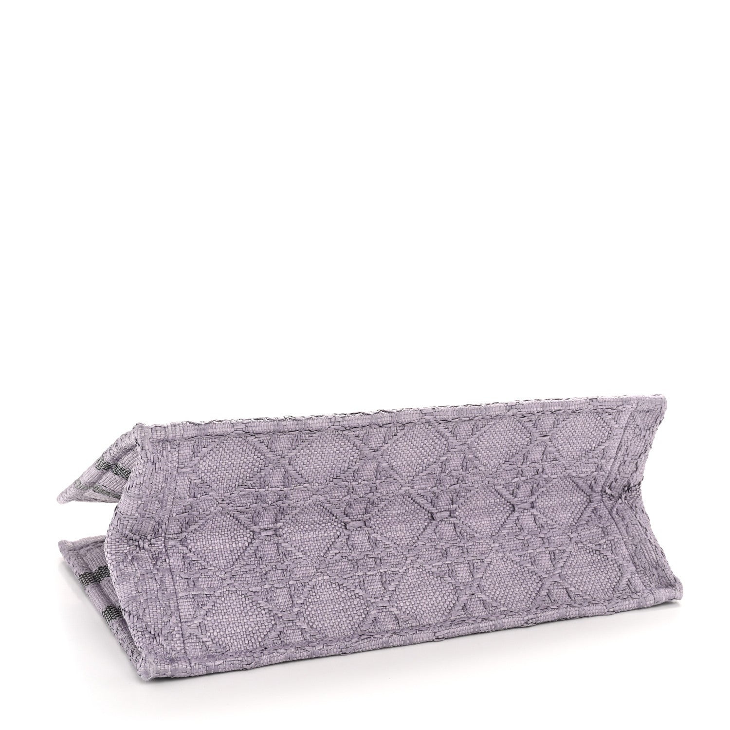 Raffia Cannage Medium Book Tote Lilac