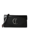 Jurassic Snakeskin Embossed Loubi54 Crossbody Clutch Black