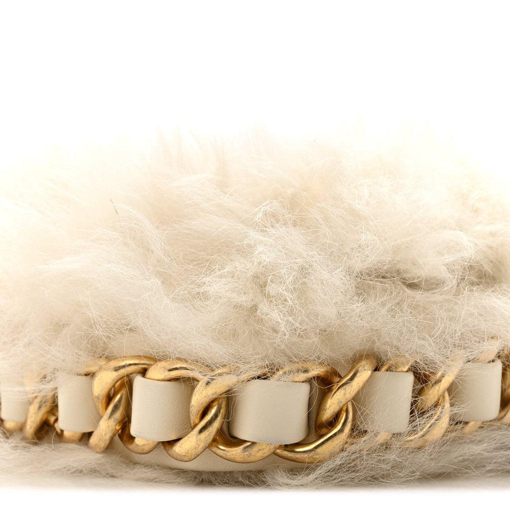 Fantasy Fur CC Mini Flap Bag White