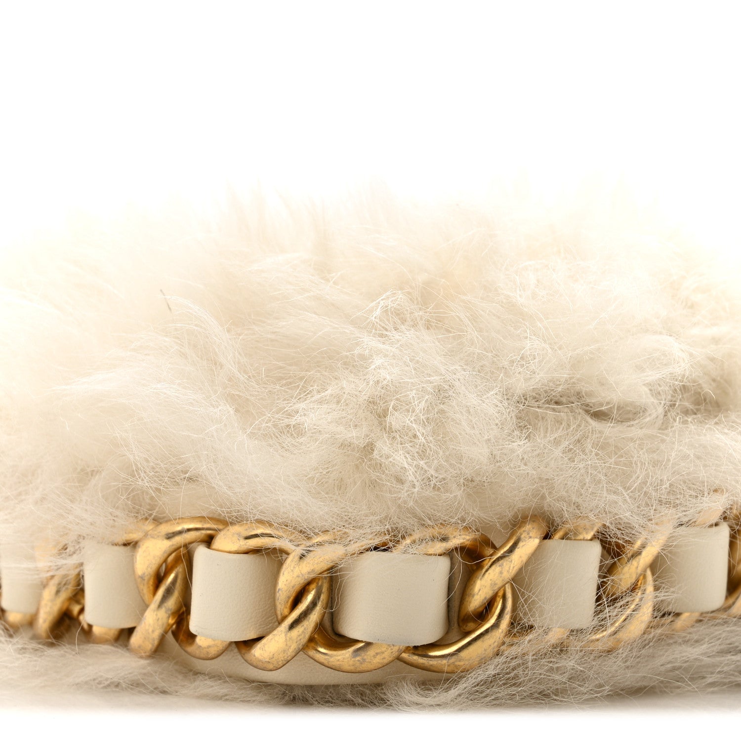 Fantasy Fur CC Mini Flap Bag White