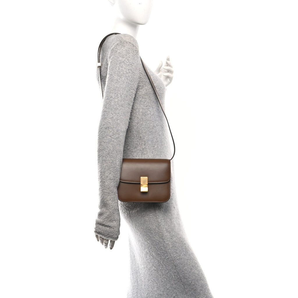 Box Calfskin Teen Classic Box Flap Bag Camel