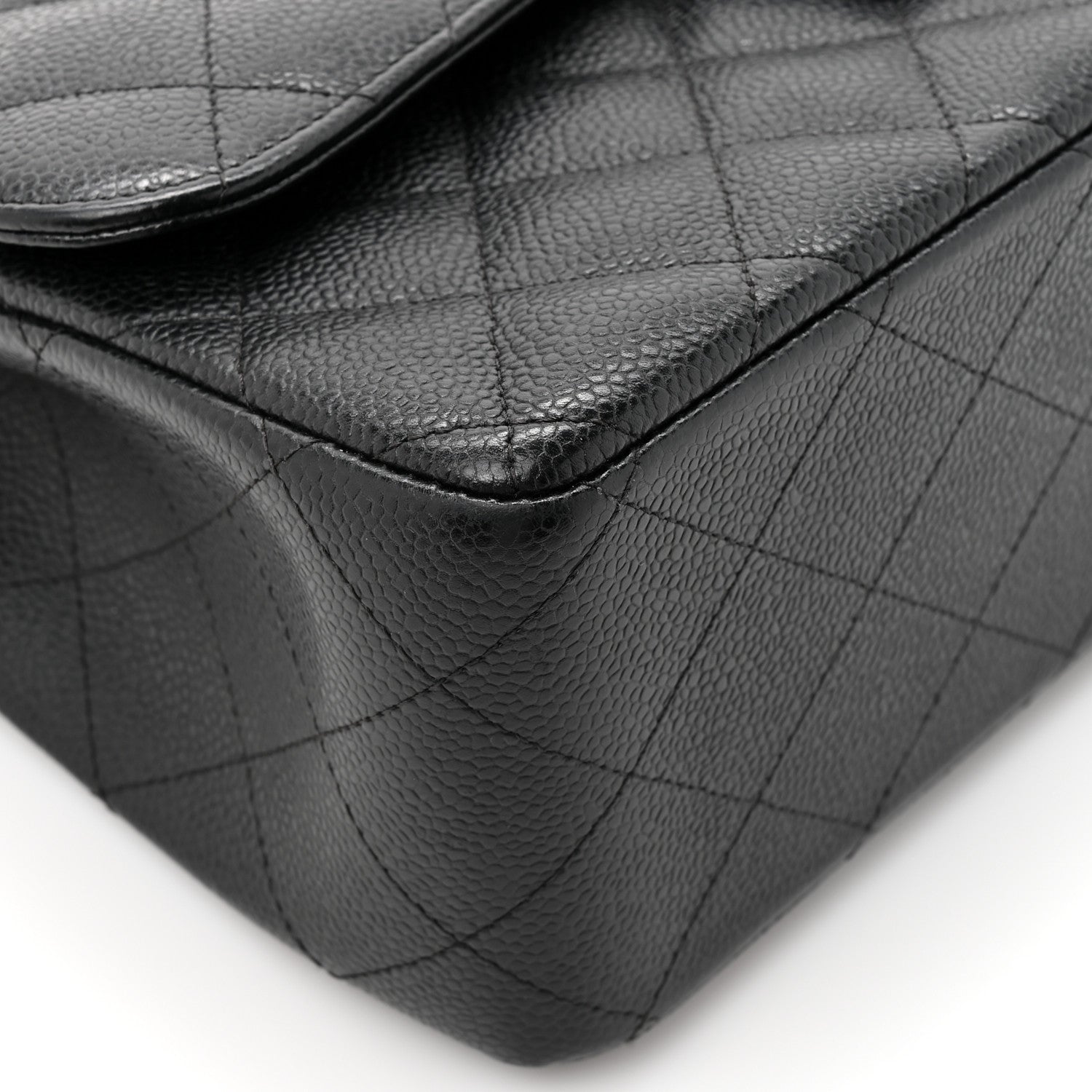 Caviar Quilted Jumbo Double Flap Black