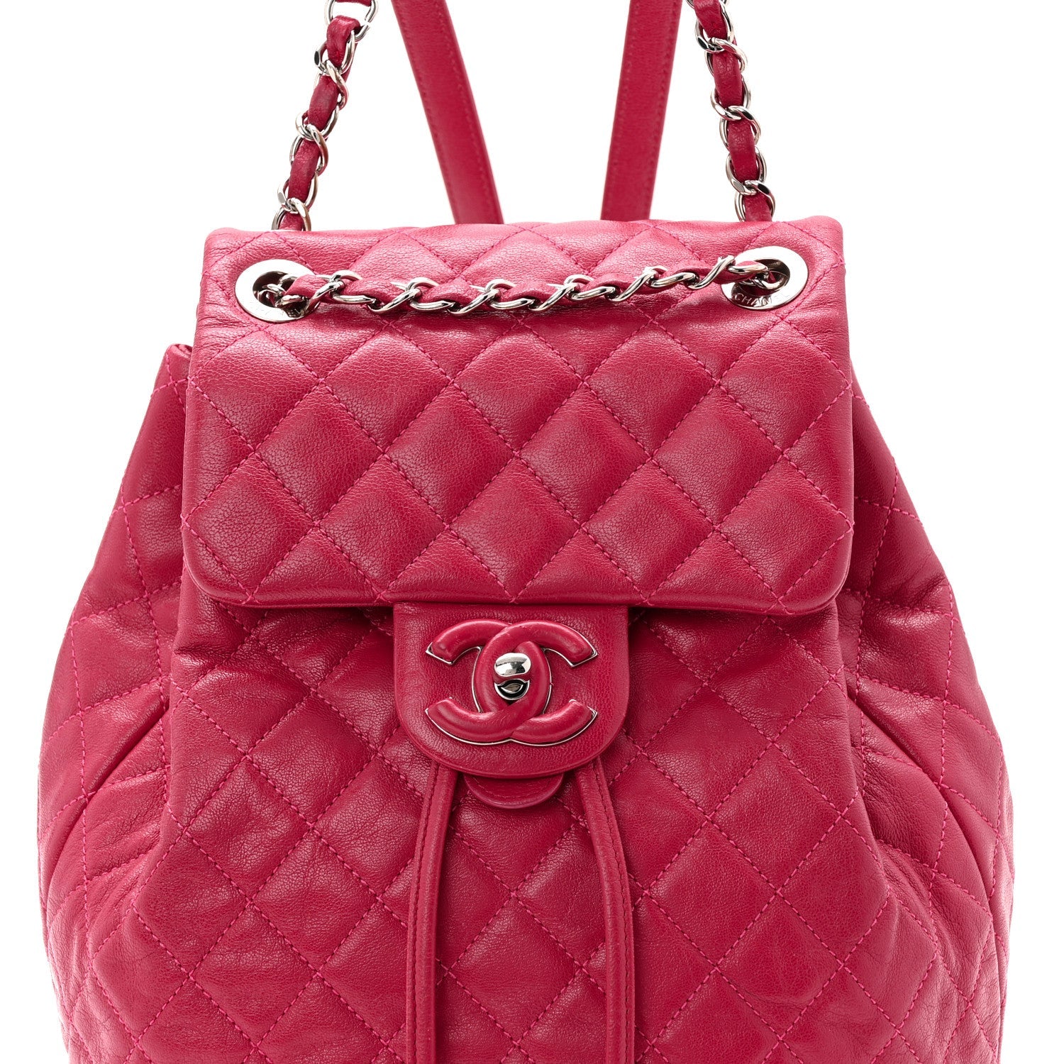 Calfskin Quilted Small Urban Spirit Backpack Dark Pink