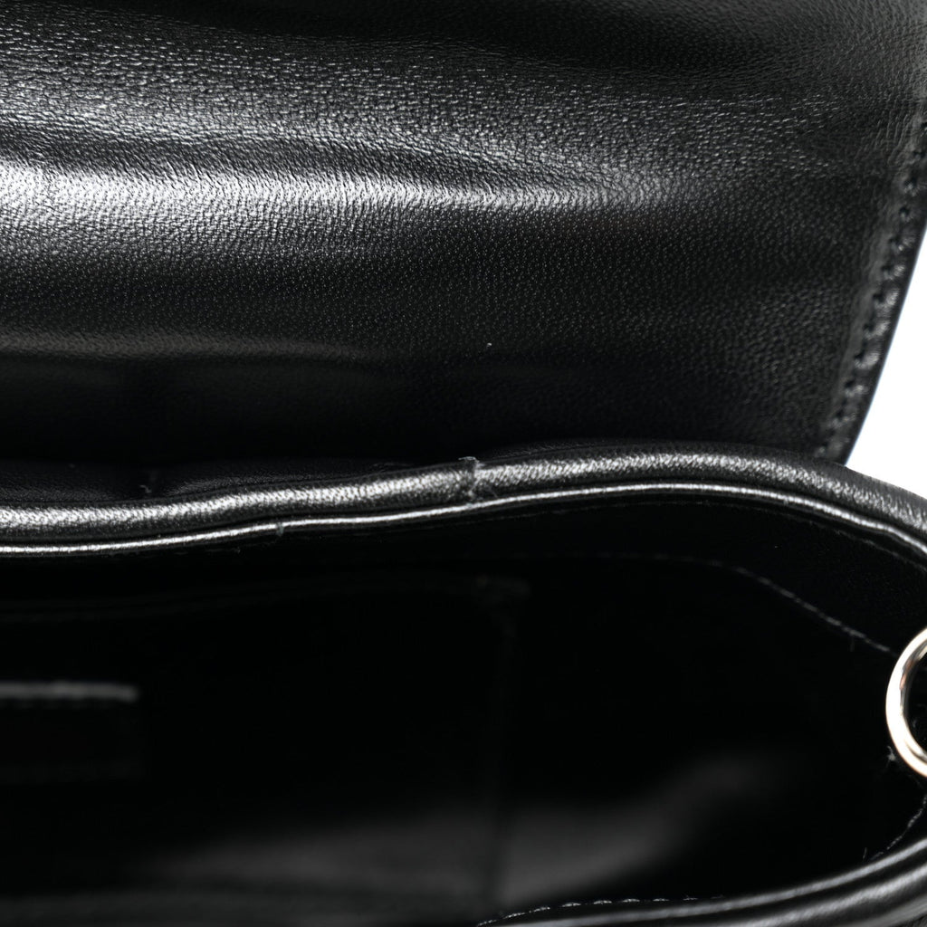 Nappa Vertical Matelasse Small Maxi Horsebit Chain Shoulder Bag Black