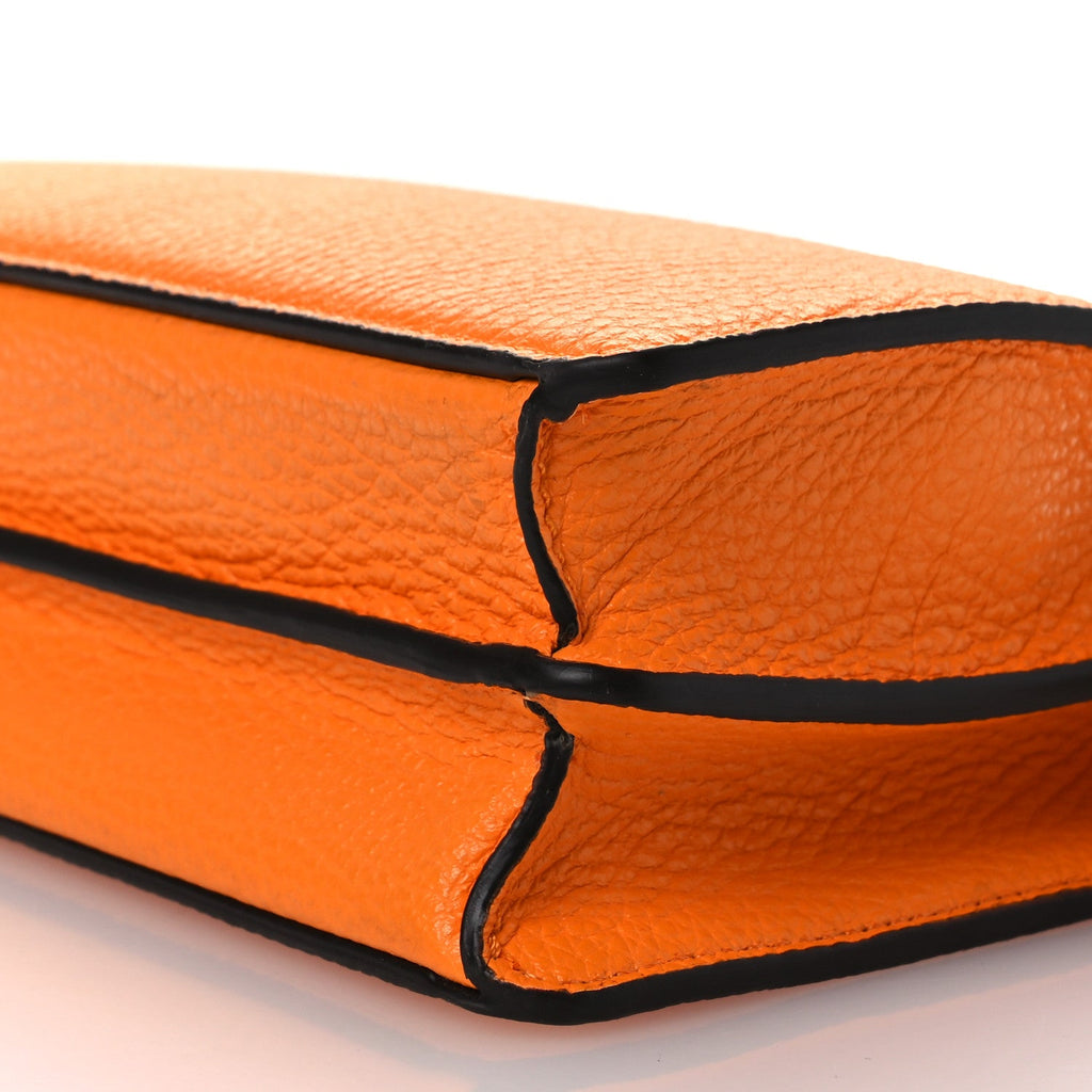 Cuoio Romano Vitello Cover Bi-Color Peekaboo I See U X Cross Satchel Orange