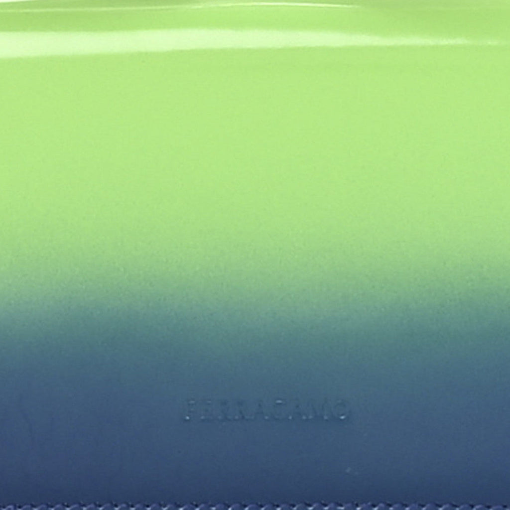 Smooth Airbrushed Calfskin Micro Pouch Lime Lapis