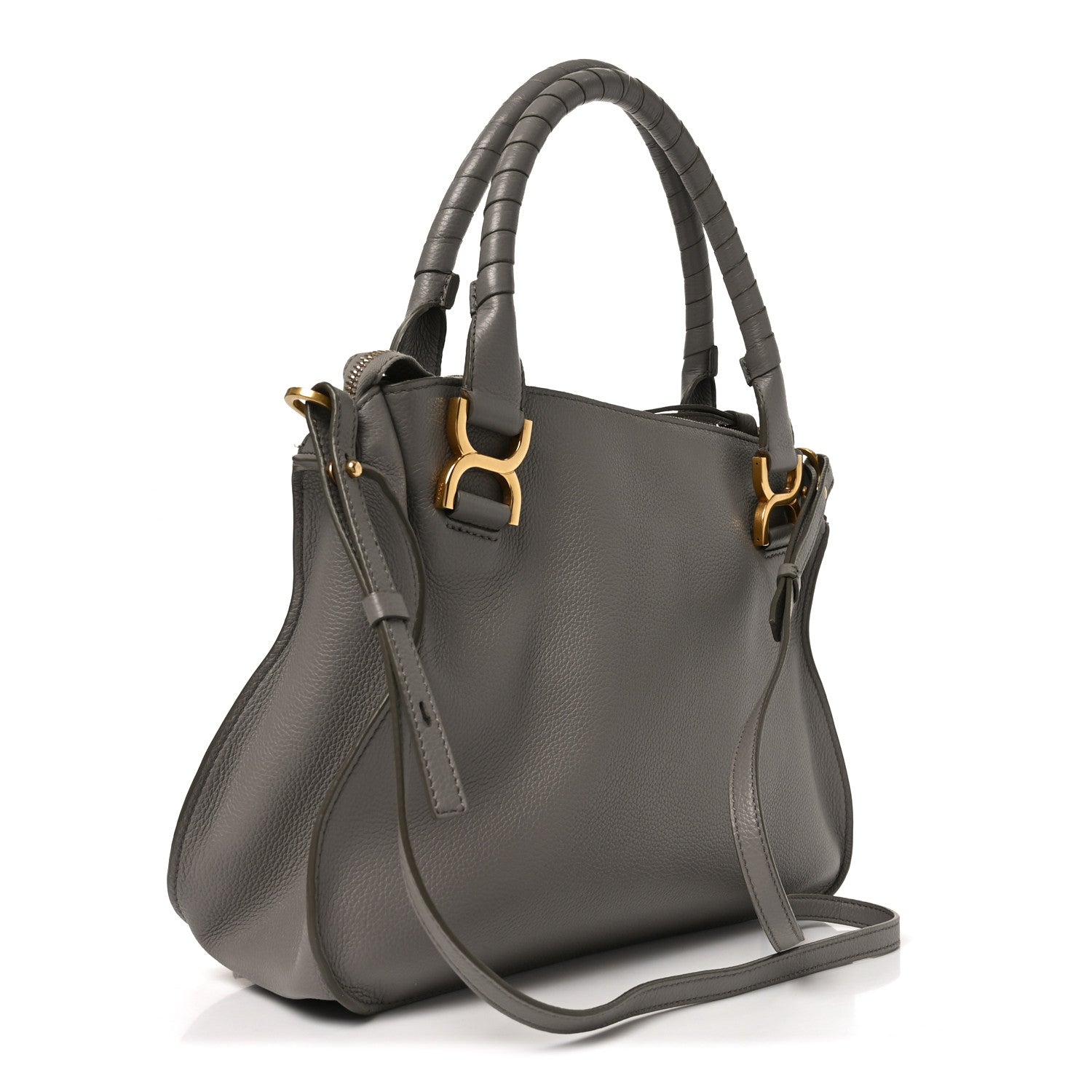 Calfskin Small Marcie Satchel Cashmere Grey