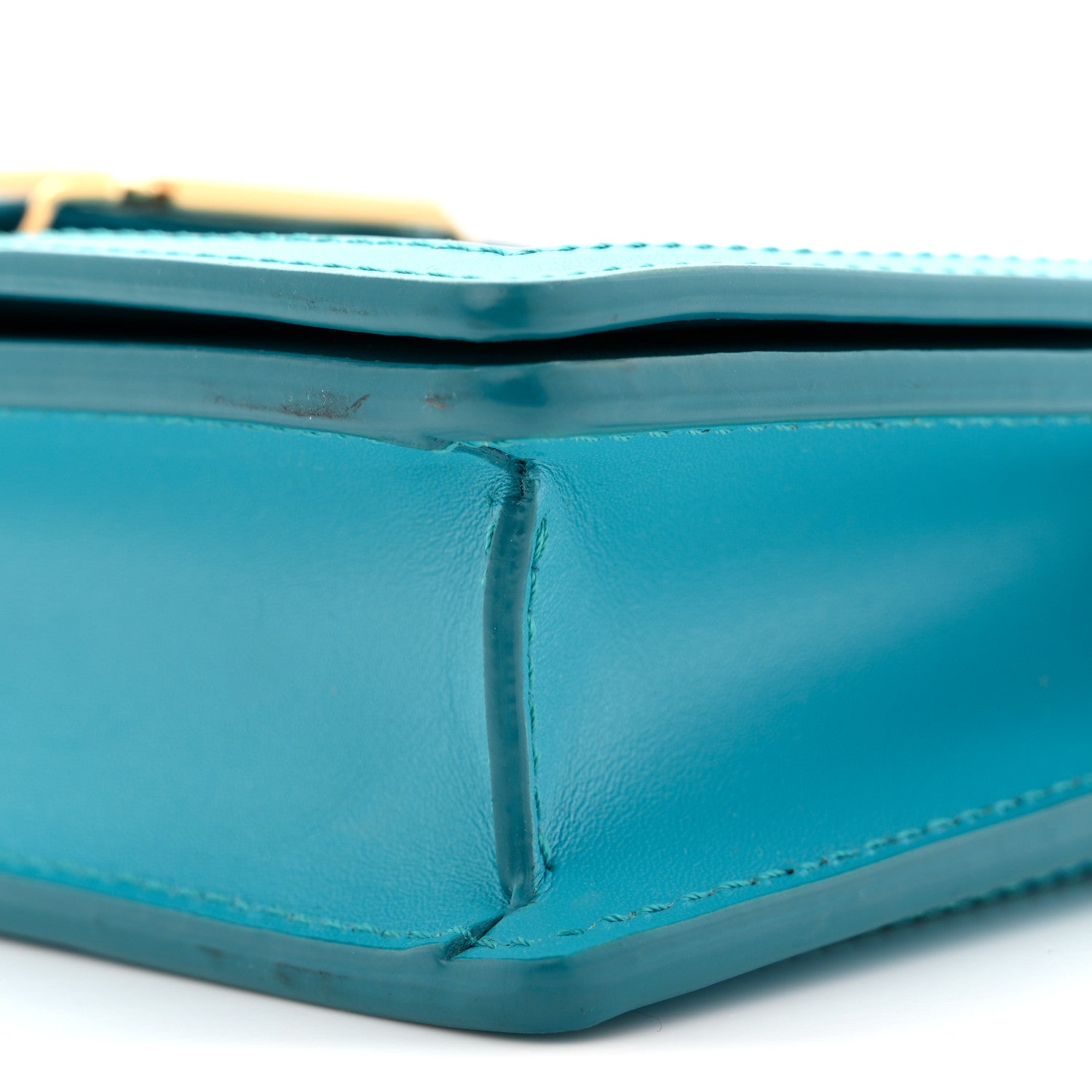 Calfskin Greca Goddess Wallet On Chain Blue