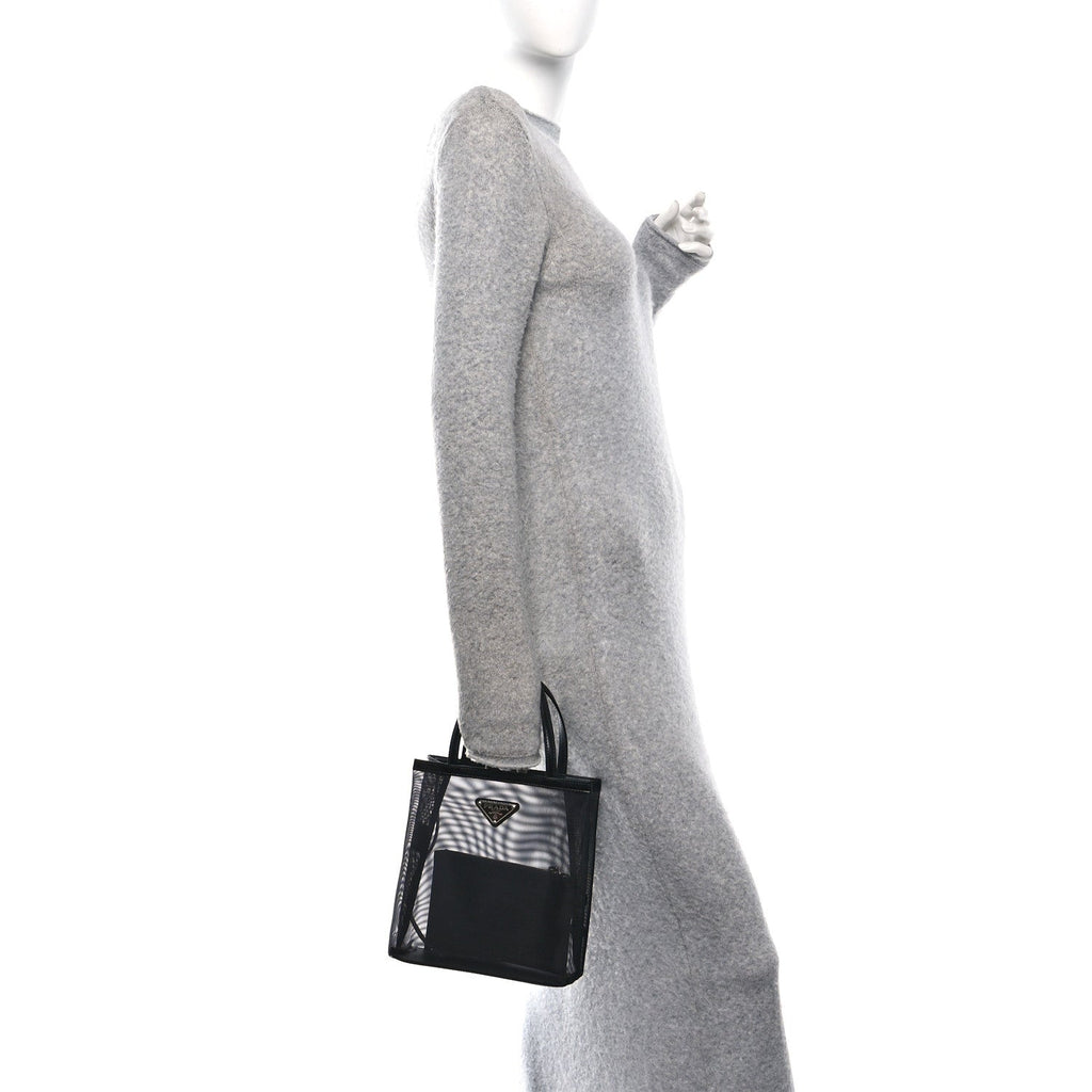 Mesh Small Tote Bag Black