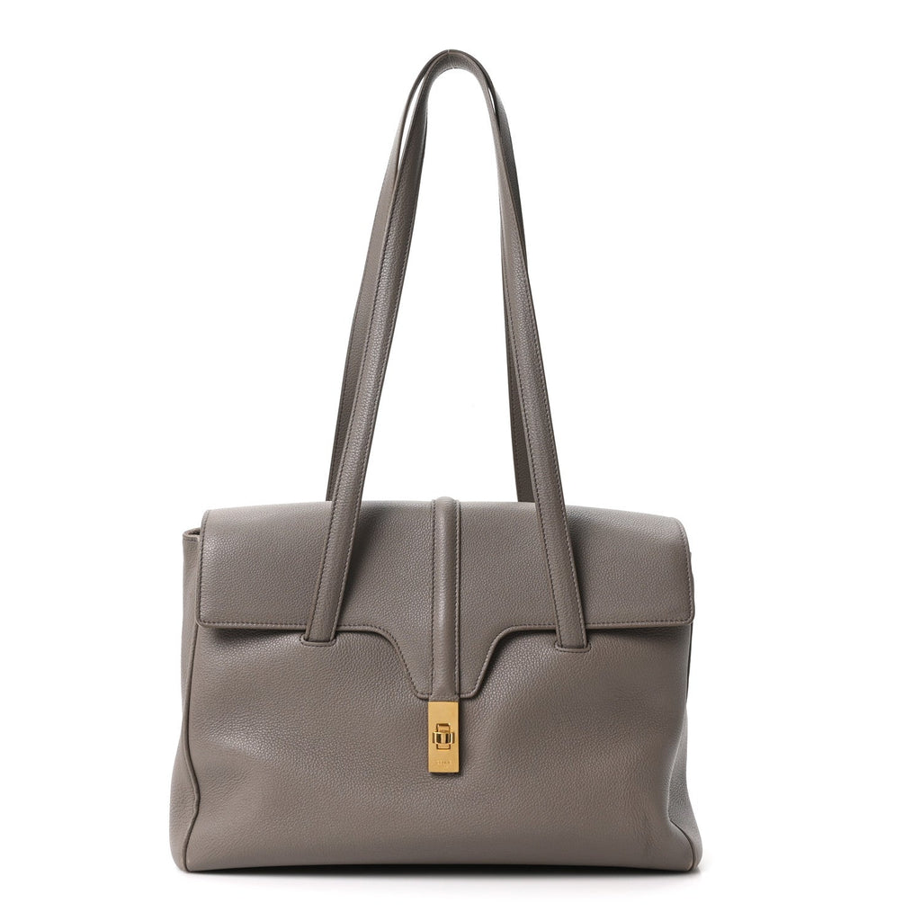 Supple Grained Calfskin Medium Soft 16 Bag Pebble