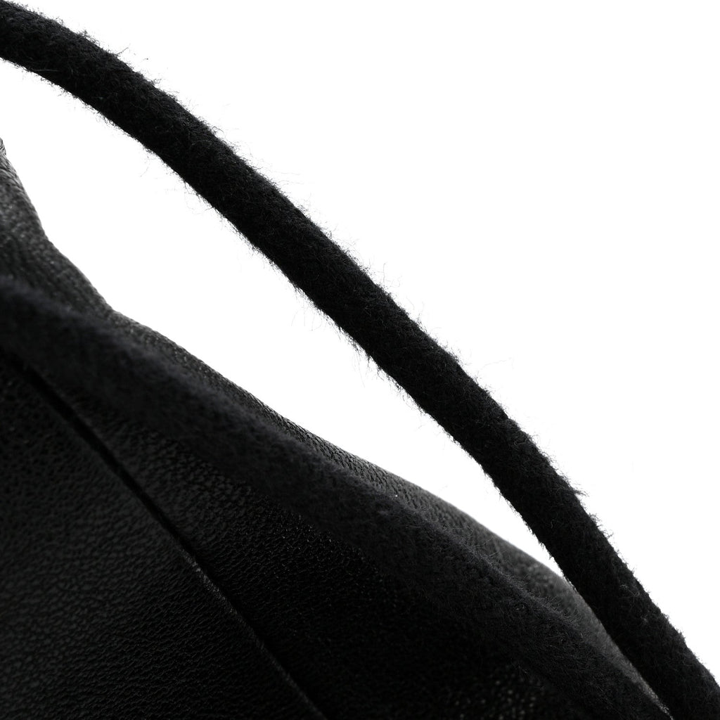 Azalea Sakai Calfskin Horsebit 1955 Drawstring Bucket Bag Black