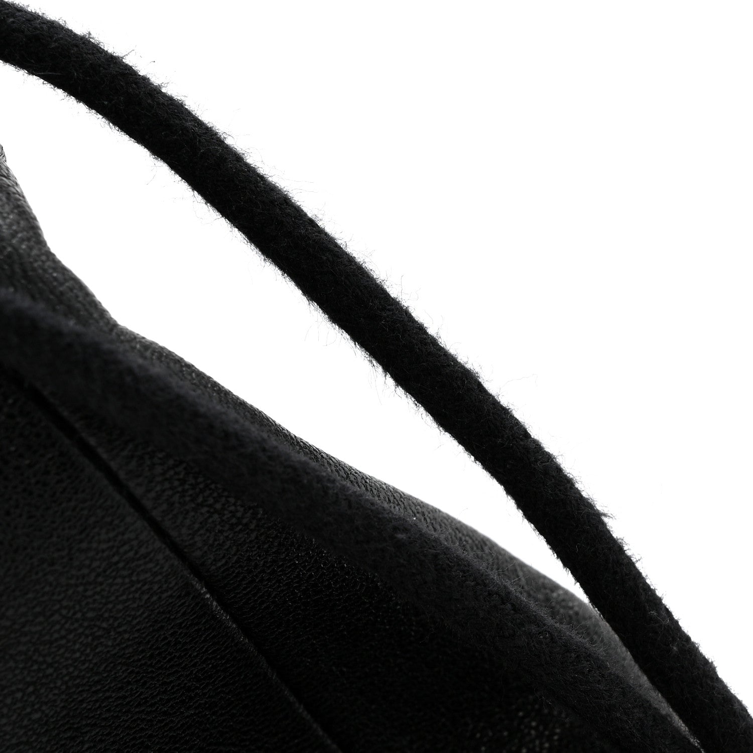 Azalea Sakai Calfskin Horsebit 1955 Drawstring Bucket Bag Black