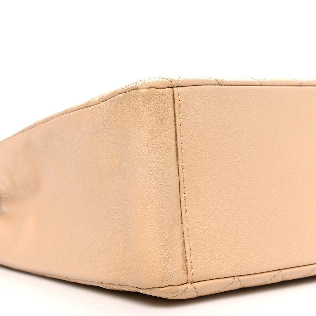 Caviar Quilted Grand Shopping Tote GST Beige
