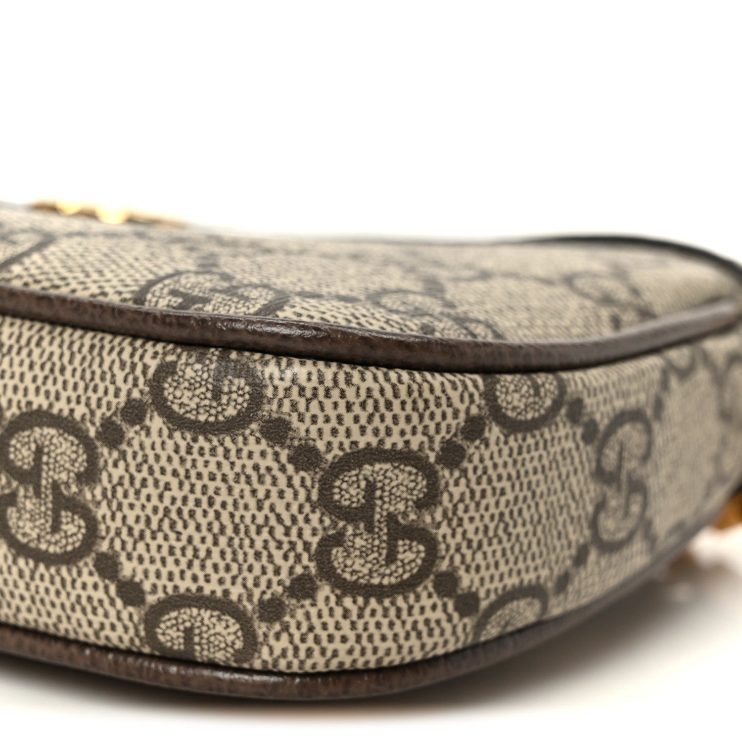 GG Supreme Monogram Textured Dollar Calfskin Mini Ophidia Chain Bag Beige Ebony