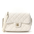 Lambskin Quilted Small My Precious Flap White