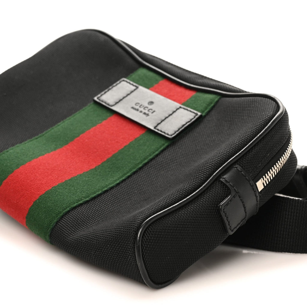 Canvas Web Slim Belt Bag Black