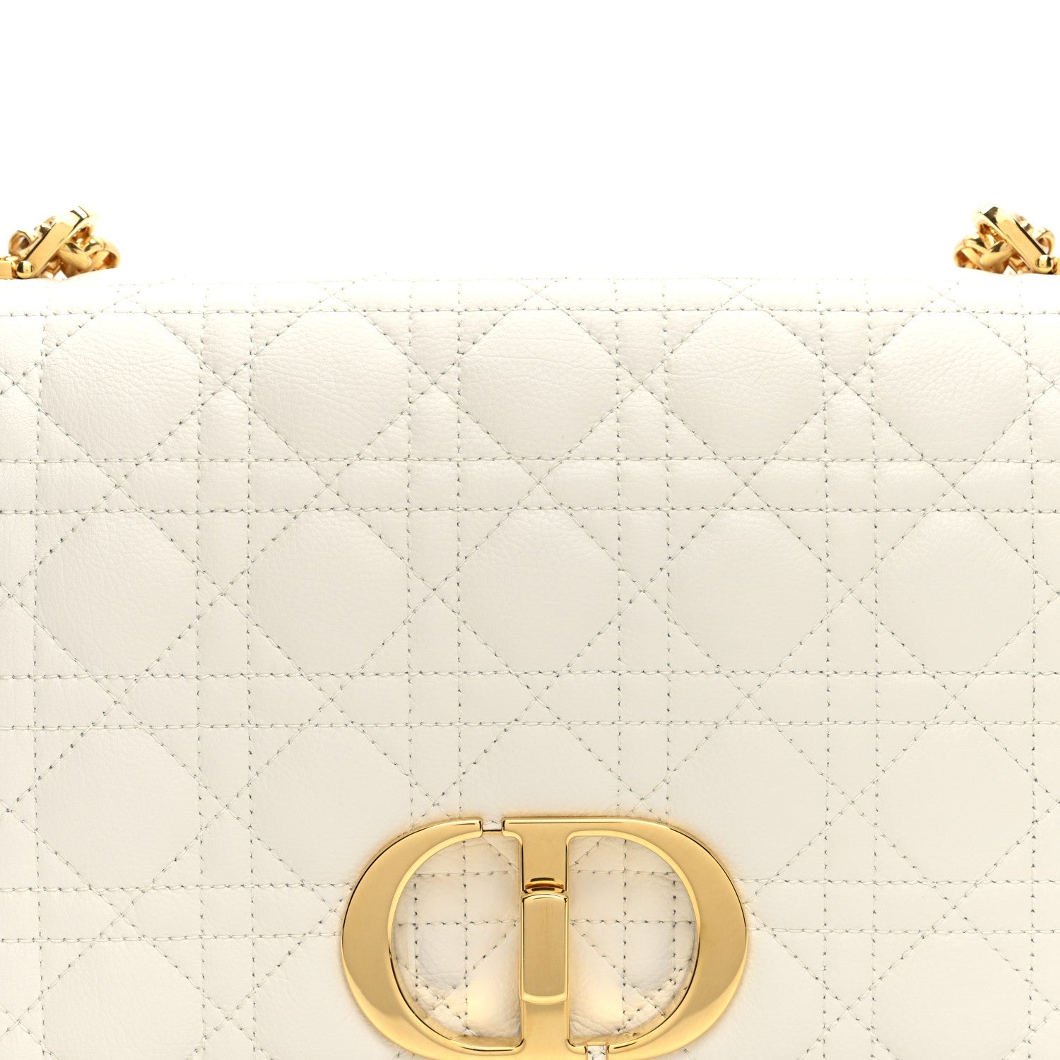 Grained Calfskin Cannage Large Caro Bag Ivory