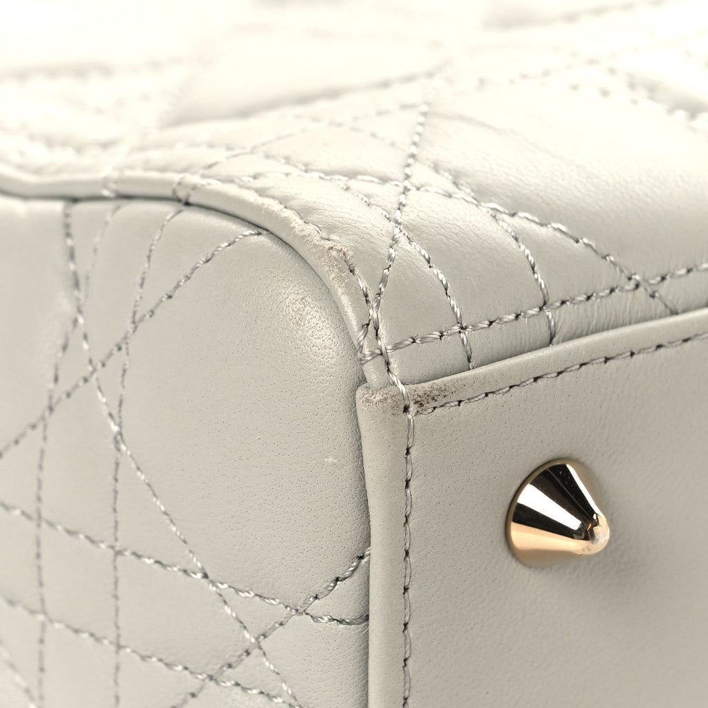 Lambskin Cannage Medium Lady Dior Grey