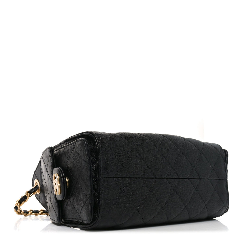 Caviar Quilted Mini Chanel 25 Handbag Black