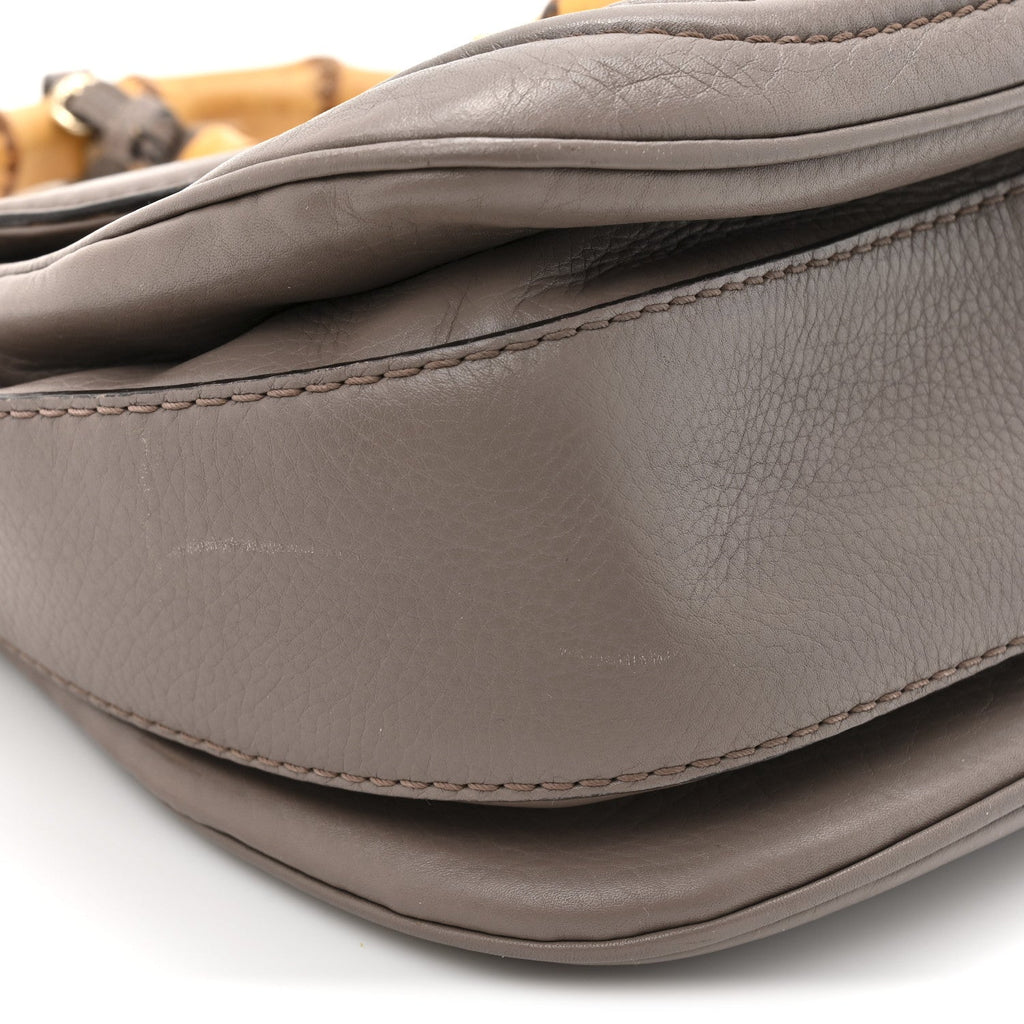 Calfskin Medium New Bamboo Top Handle Bag Mauve