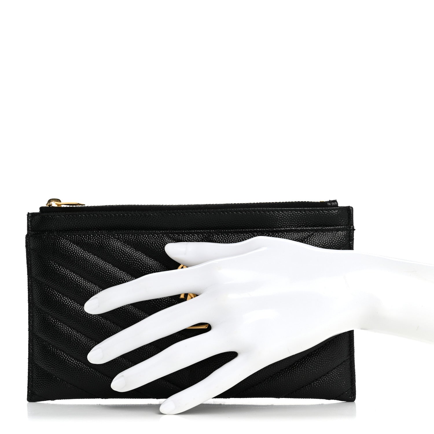 Grain De Poudre Chevron Monogram Bill Pouch Black