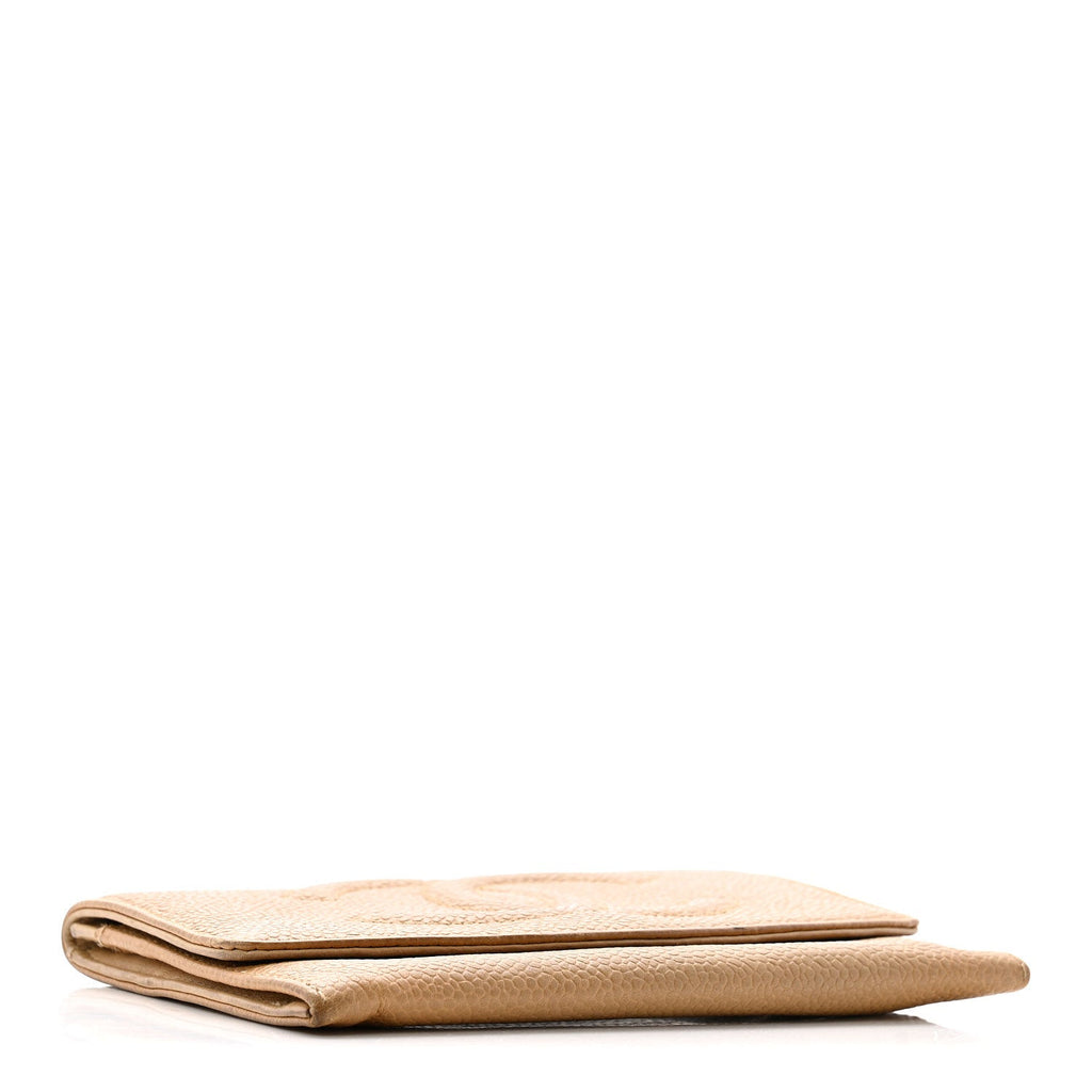 Caviar Timeless CC Compact Flap Wallet Beige