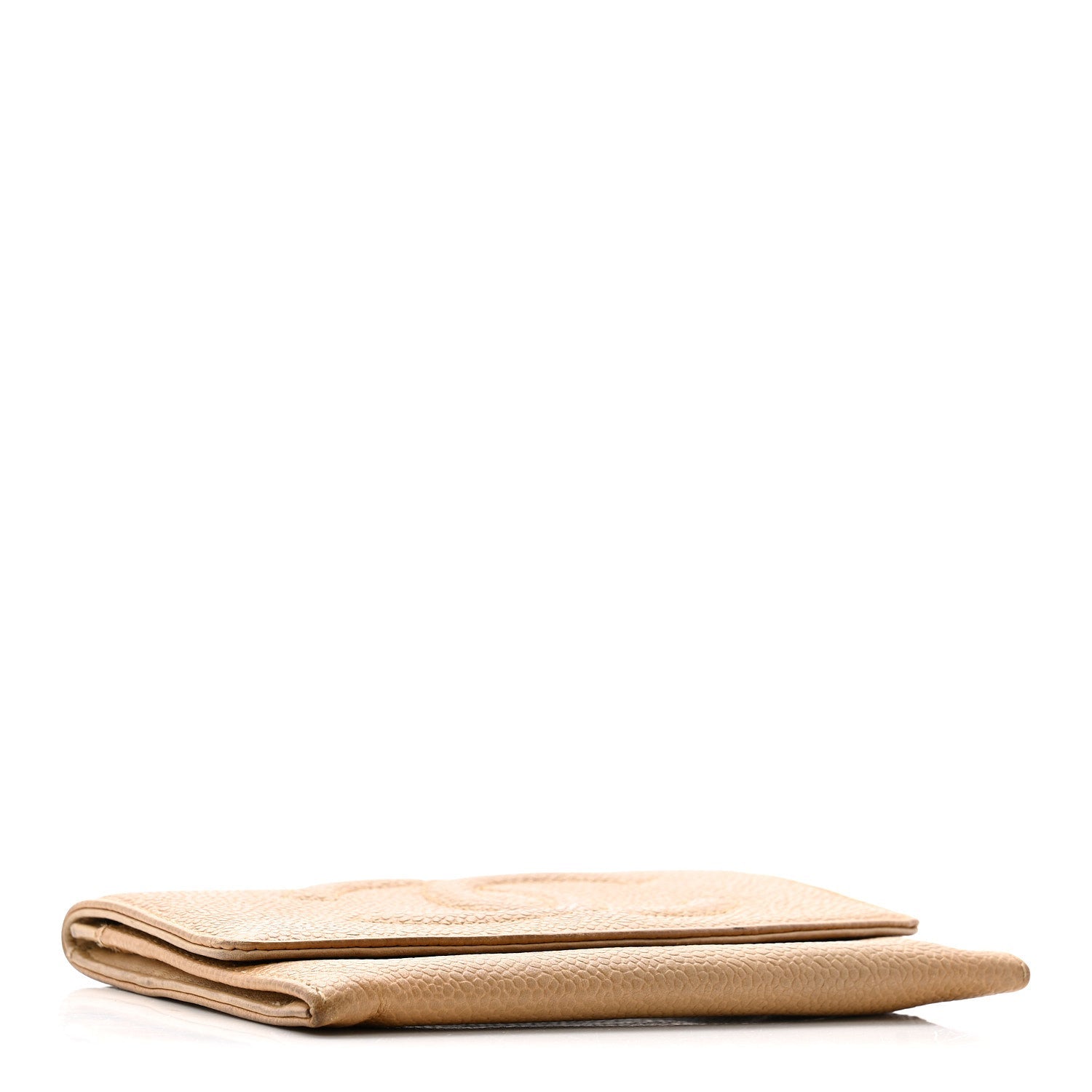 Caviar Timeless CC Compact Flap Wallet Beige