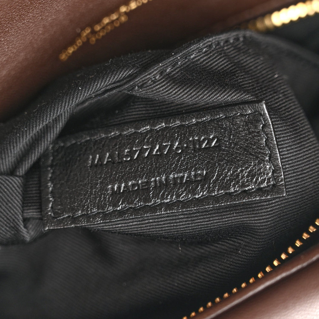 Lambskin Quilted Small Loulou Puffer Monogram Chain Satchel Dark Ganache