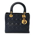 Lambskin Cannage Medium Lady Dior Navy Blue