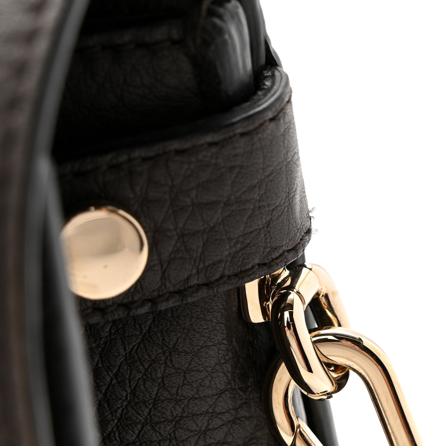 Grained Calfskin Medium Diorever Flap Dark Brown