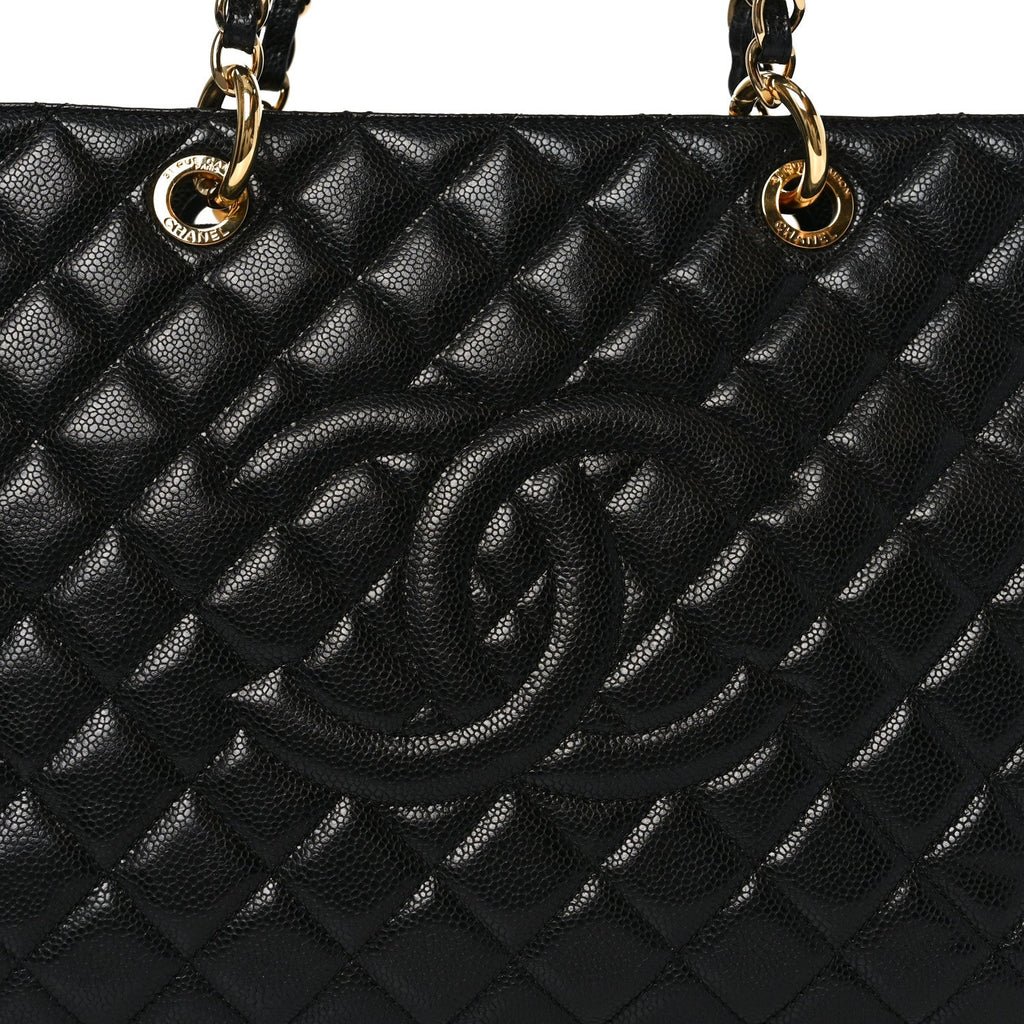 Caviar Quilted XL Grand Shopping Tote GST Black