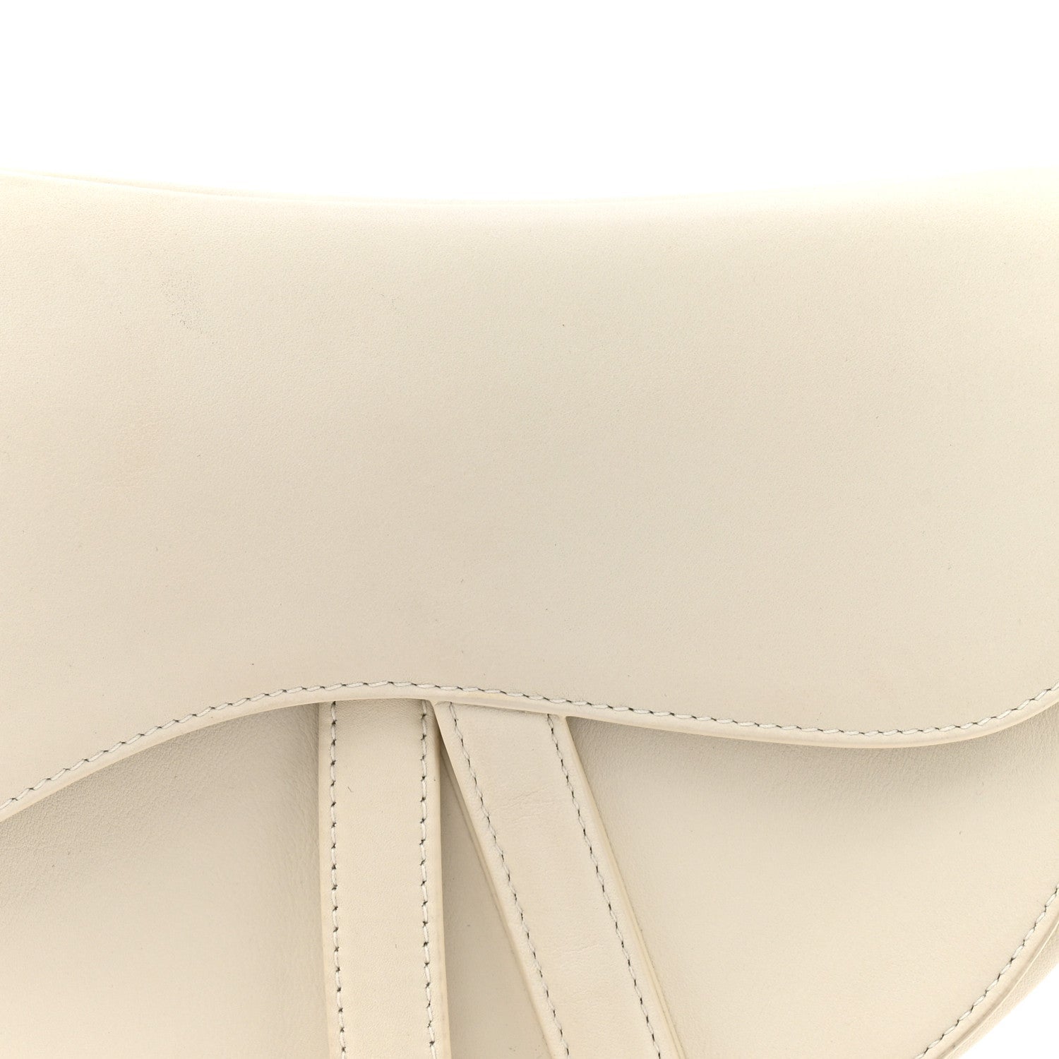 Ultra Matte Calfskin Saddle Bag Off White