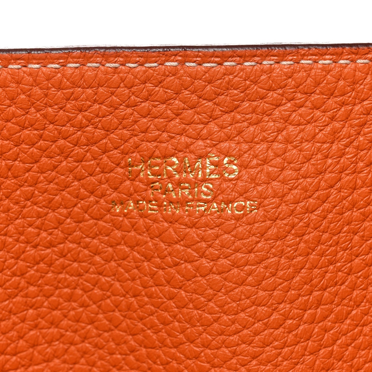 Taurillon Clemence Double Sens 45 Reversible Tote Orange Gold