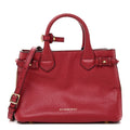 Grainy Calfskin House Check Small Banner Tote Red