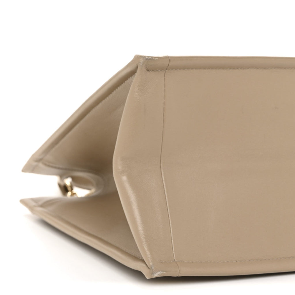 Calfskin Archicannage Medium Essential Tote Beige