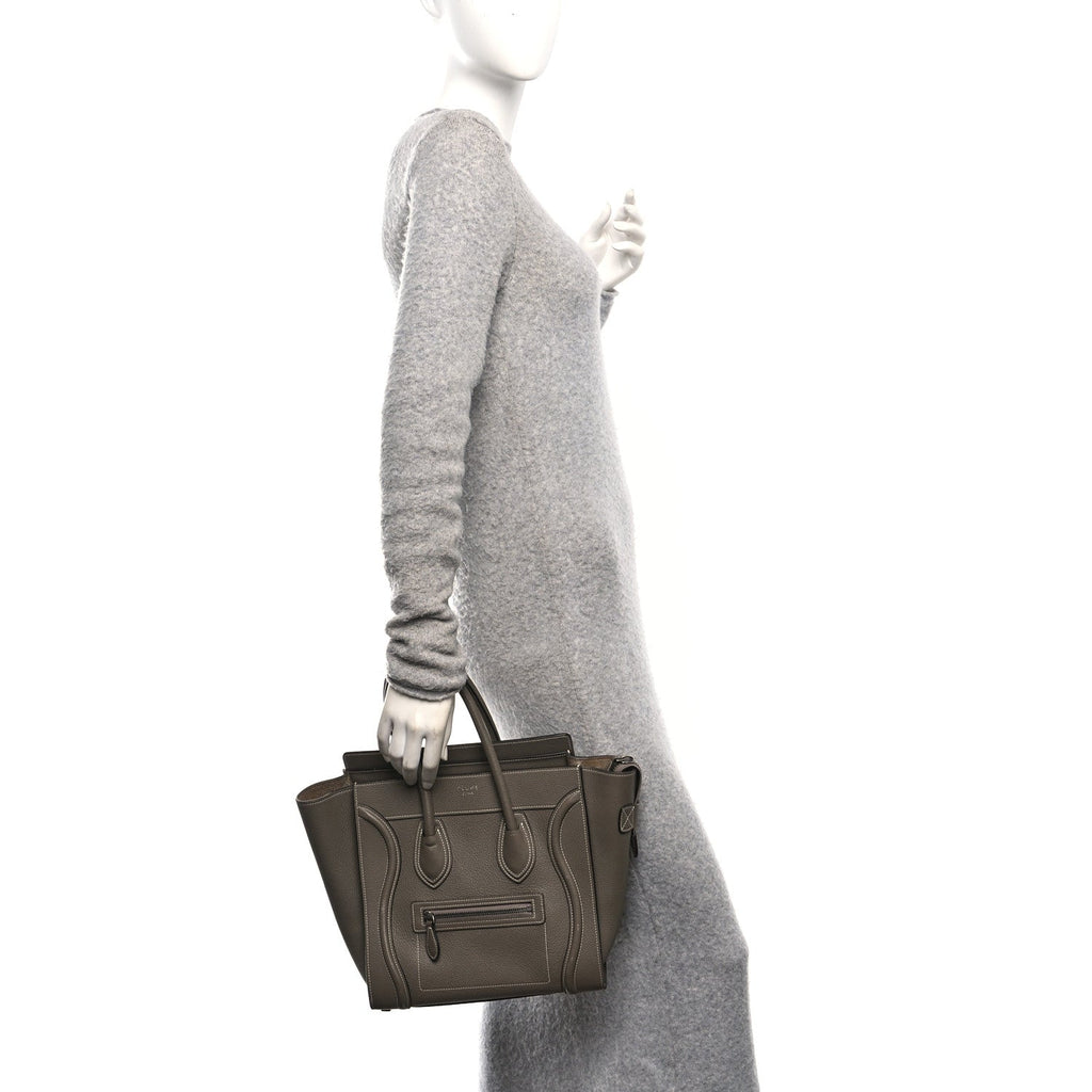Drummed Calfskin Micro Luggage Souris