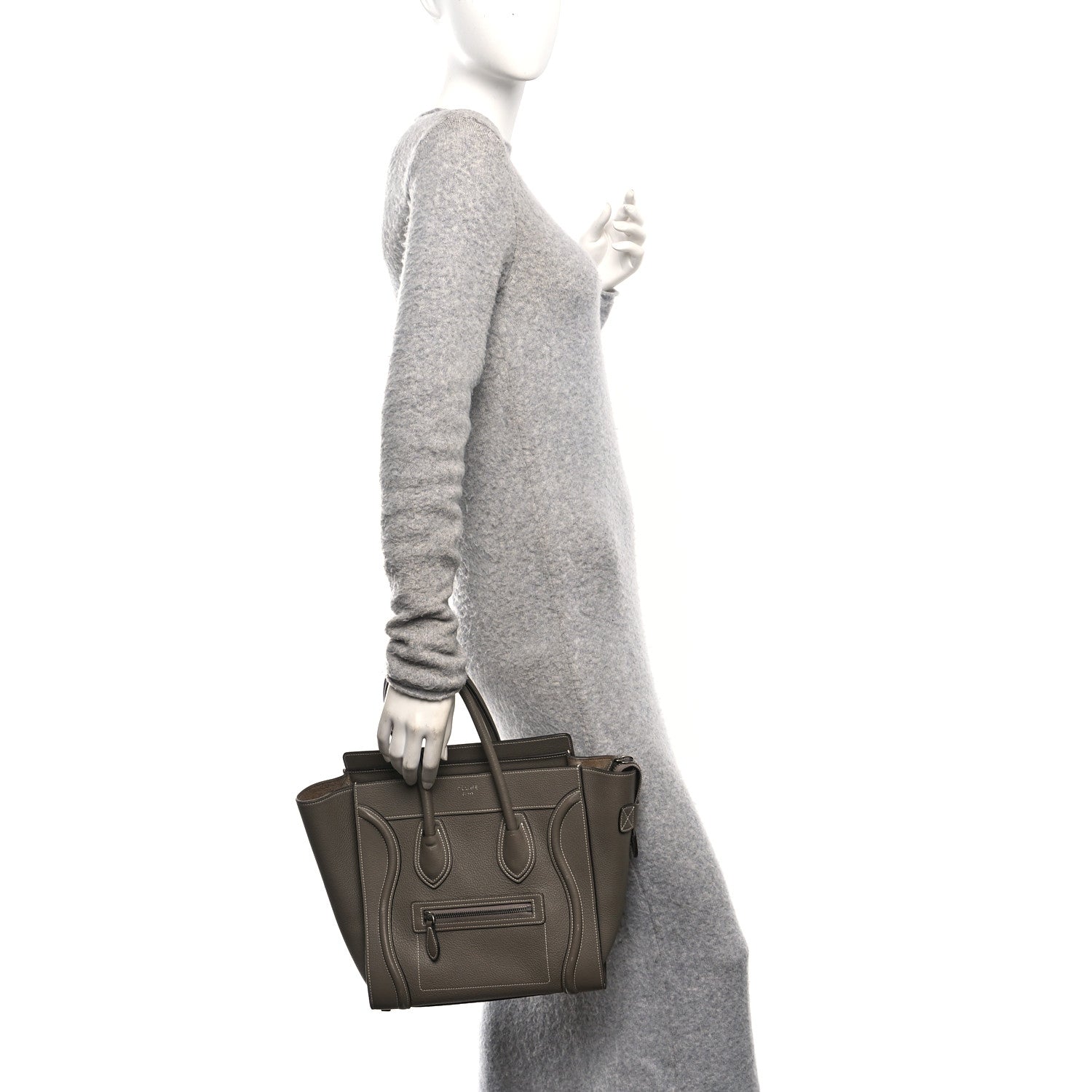 Drummed Calfskin Micro Luggage Souris