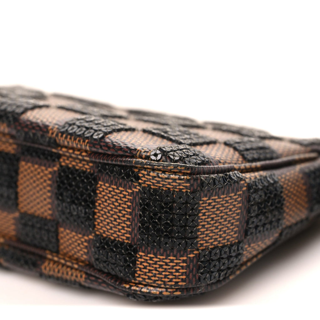 Damier Paillettes Mini Pochette Accessories Black
