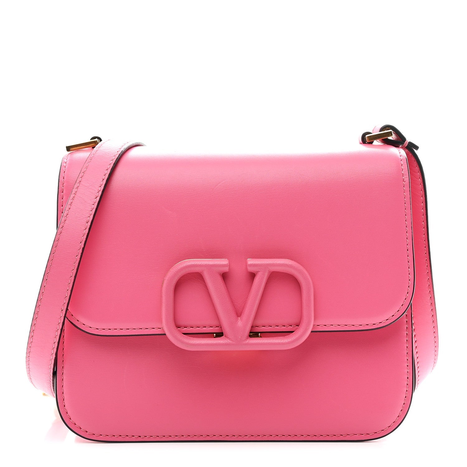 Smooth Calfskin Small VSling Shoulder Bag Pink