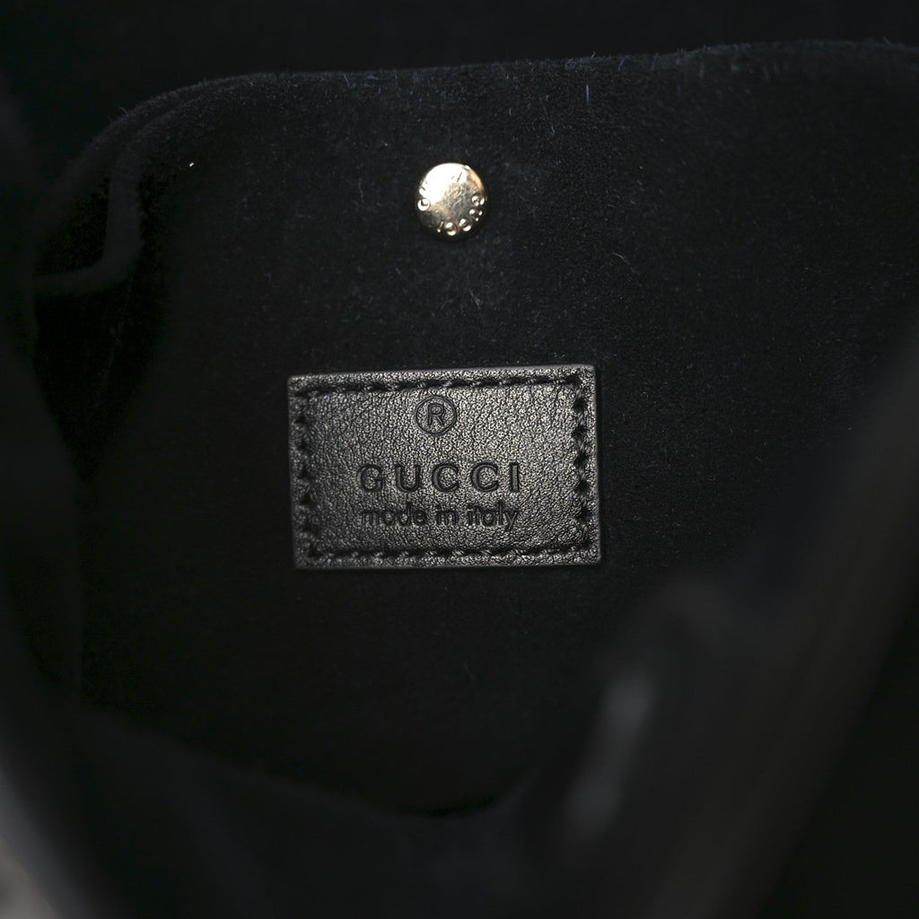 GG Calfskin Emblem Mini Bucket Bag Black