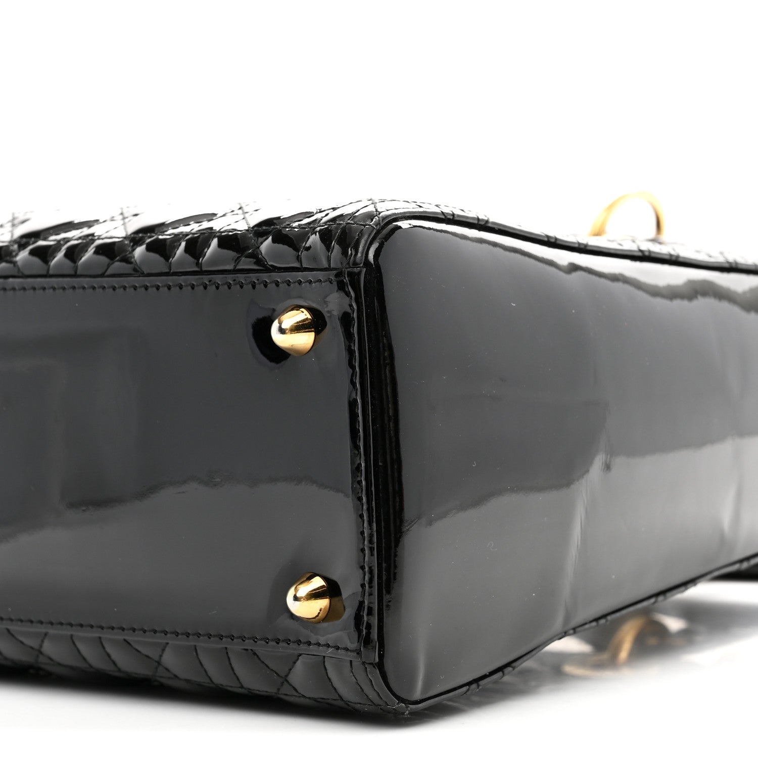 Patent Cannage Large Lady Dior Black