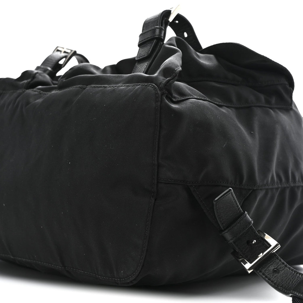 Tessuto Nylon Saffiano Medium Backpack Black