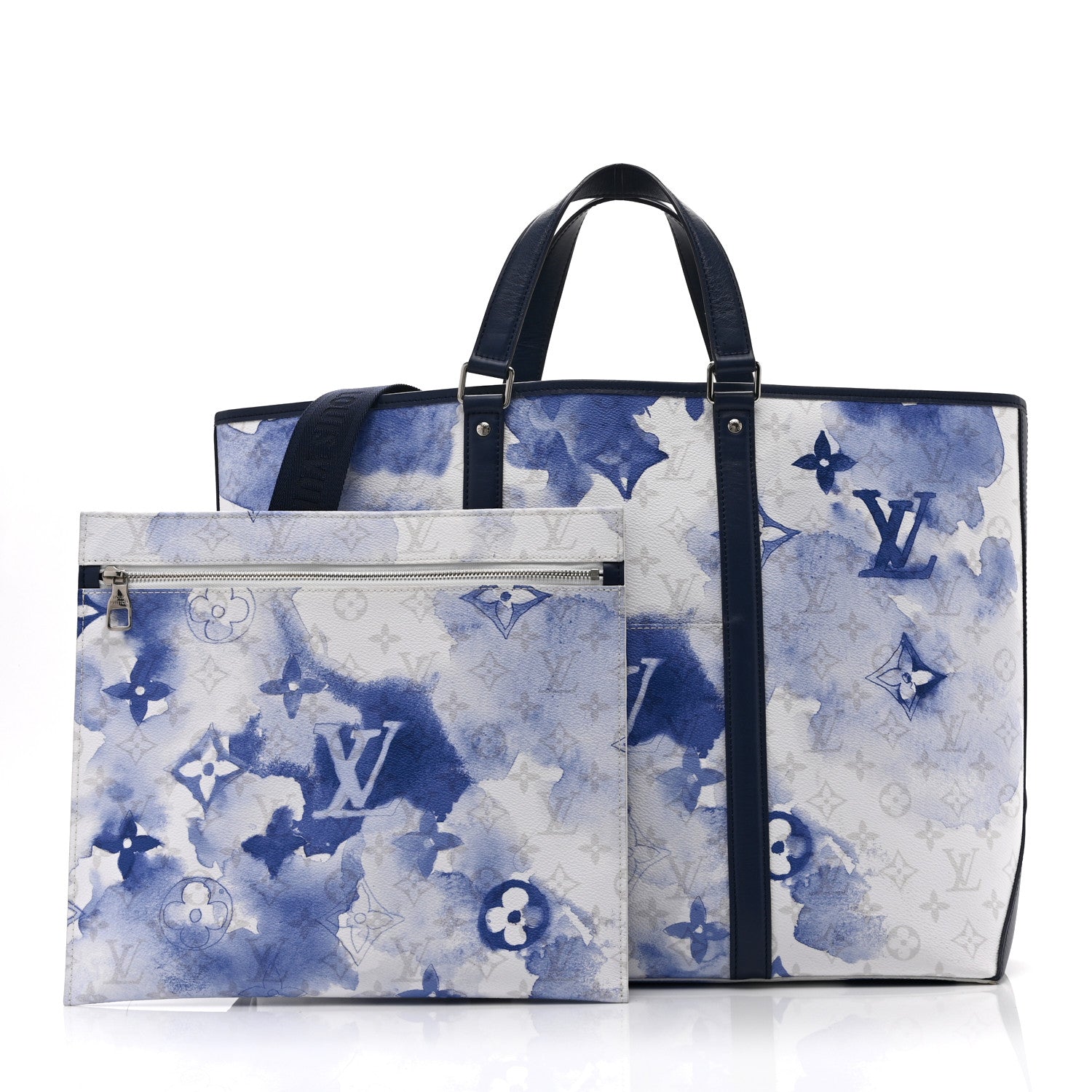 Monogram Watercolor New Tote GM Blue
