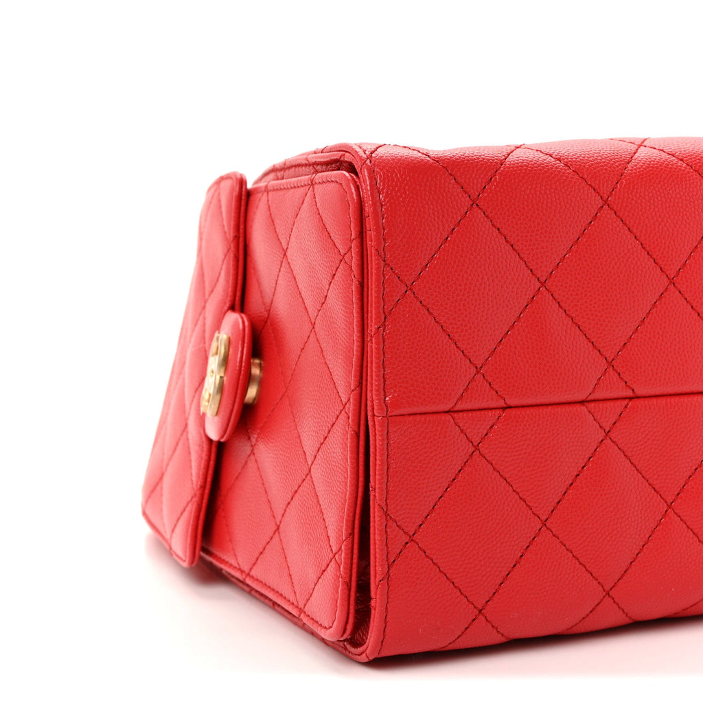 Caviar Quilted Small Chanel 25 Handbag Dark Red