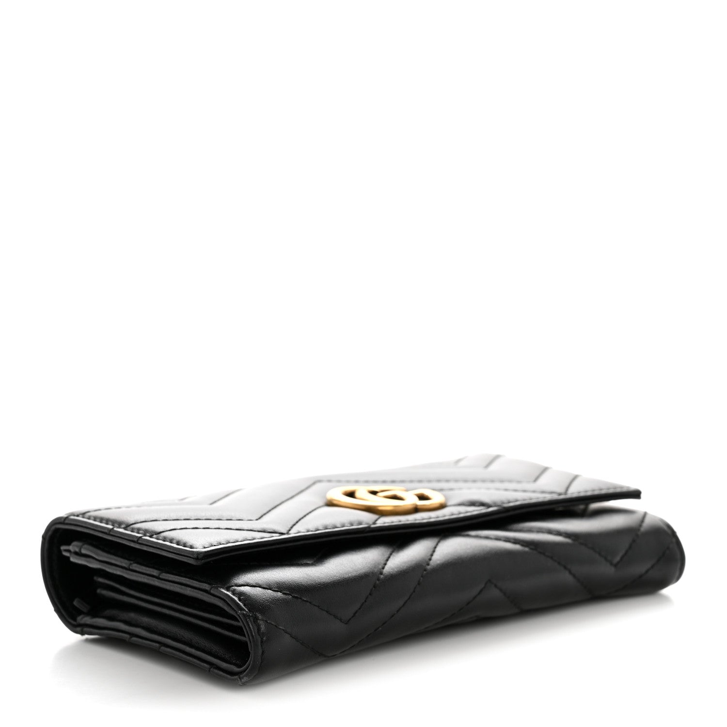 Calfskin Matelasse GG Marmont Continental Wallet Black