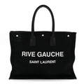 Linen Calfskin Rive Gauche Tote Black