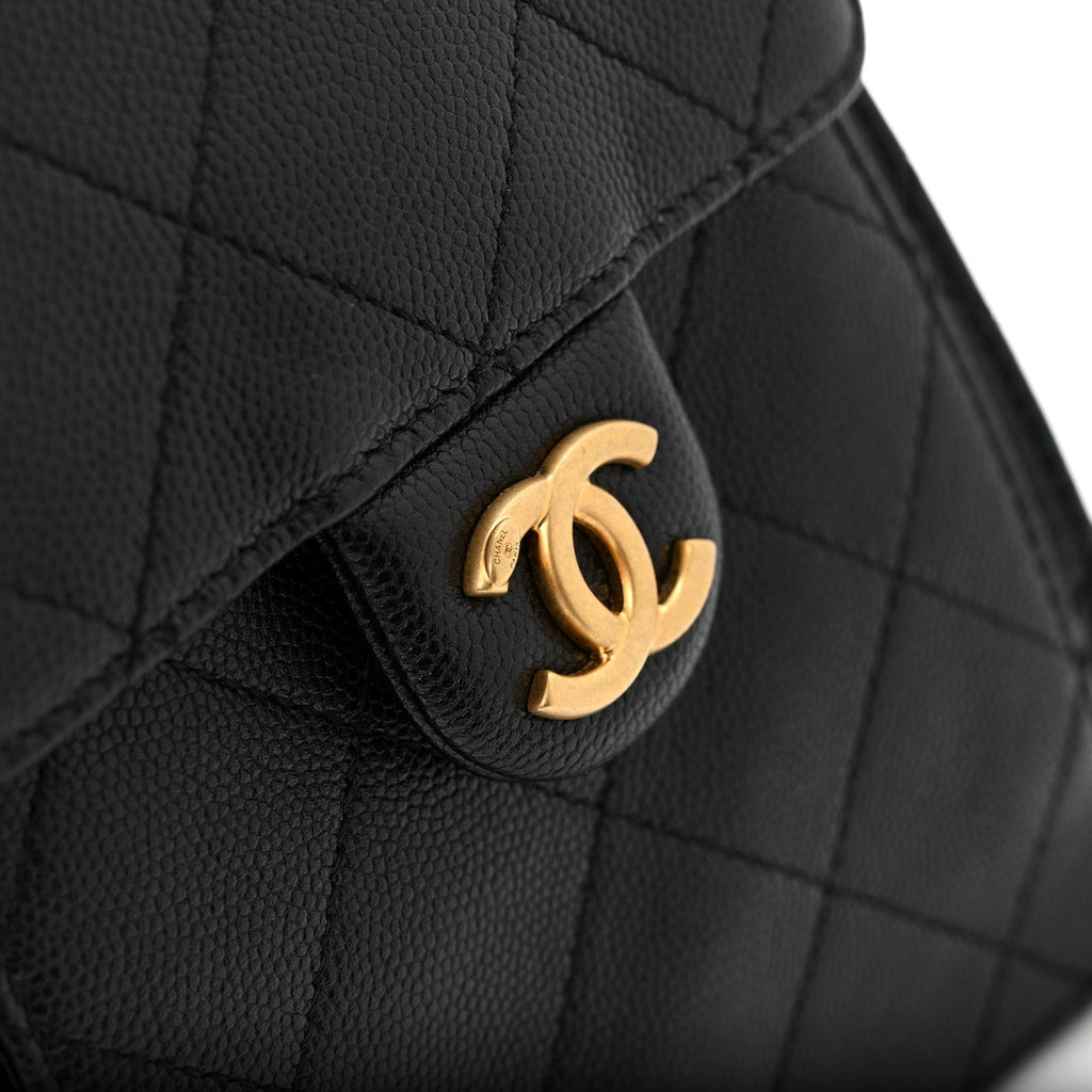 Caviar Quilted Small Chanel 25 Handbag Black