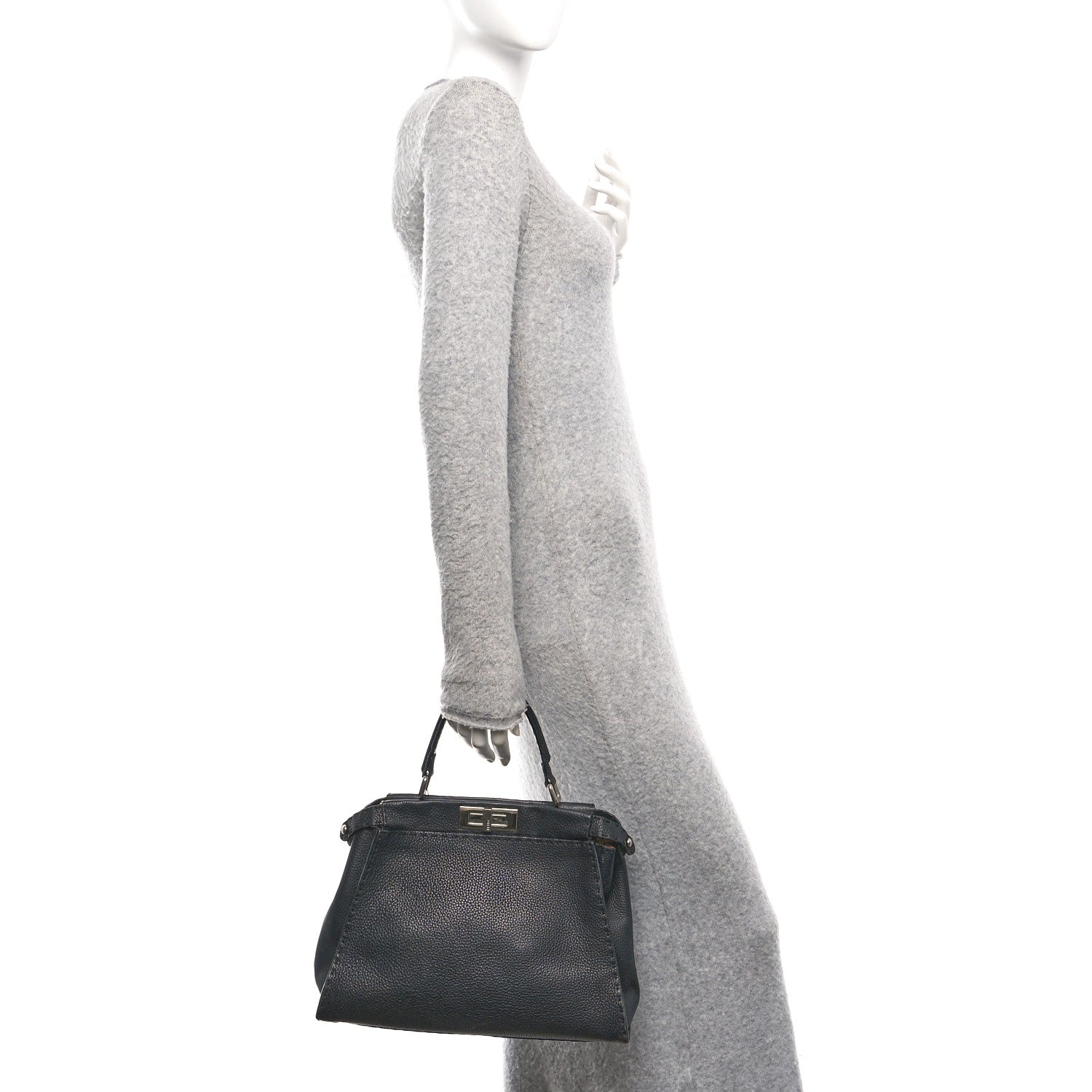 Cuoio Romano Selleria Bi-Color Medium Peekaboo Iconic Satchel Black Mou