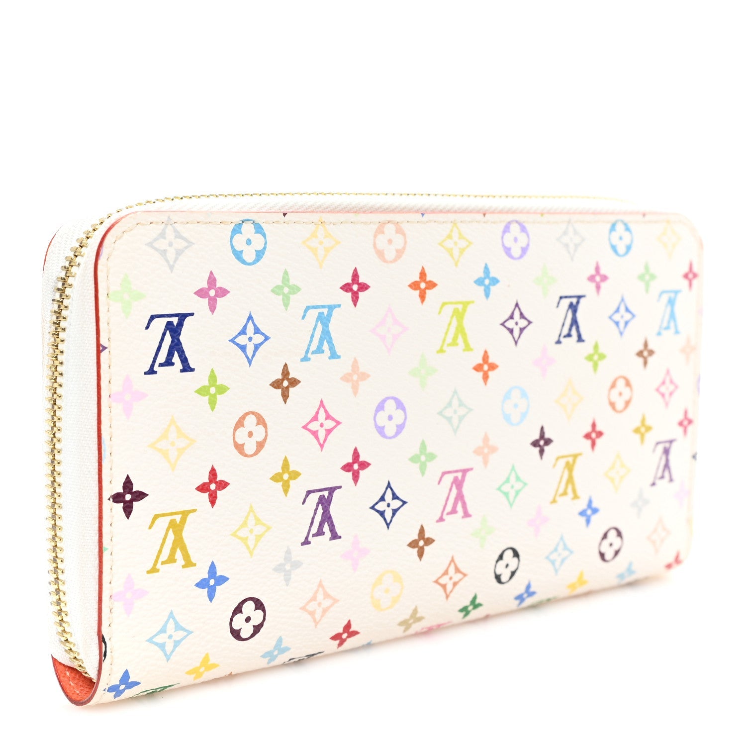 Monogram Multicolor Zippy Wallet White Orange