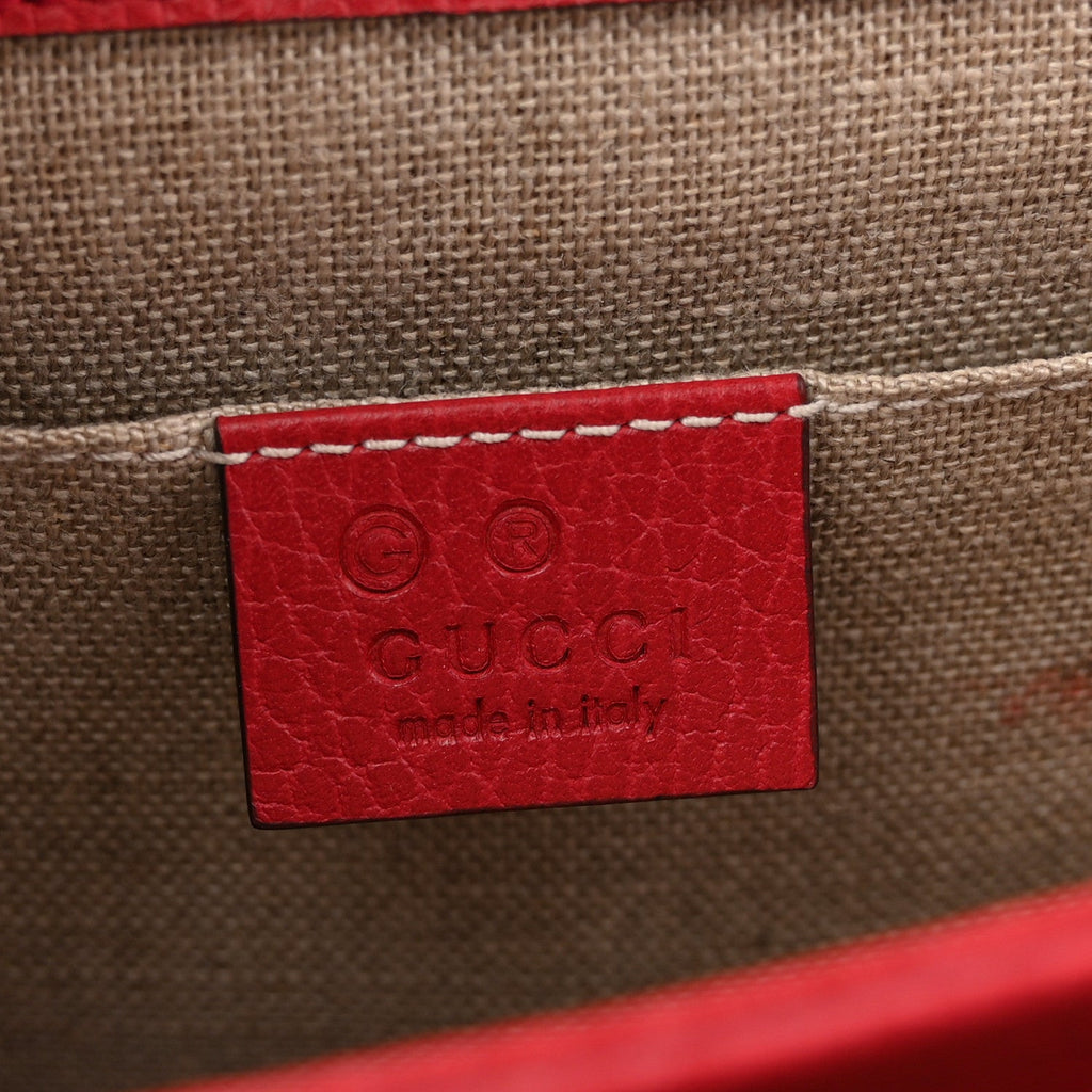 Dollar Calfskin Small Interlocking G Shoulder Bag Red